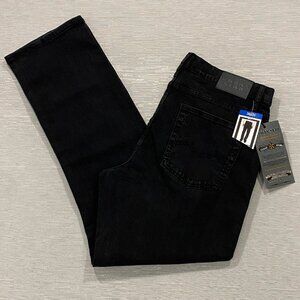 Share Urban Star Jeans Mens 36 x 31 Black Denim Relaxed Fit Straight Leg Stret